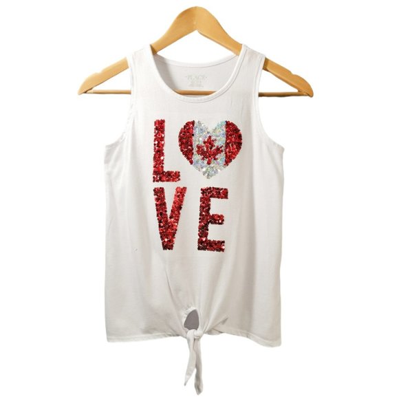 ❤2/$12❤ Tank Top & Tee Bundle (white w/red, gold & silver sequins)- Canada Day! - Picture 7 of 9